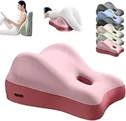 Multifunctional Couple Back Invisible Wedge Pillow,Back Support Pillow for Sit Ups with Shredded Memory Foam, Perfect Back Support for Chairs,Ideal for Sitting, Lying & Activities (Pink)