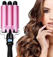 Hair Curler 3 Barrel Curling Hair Waver Iron Curling Wands Quick Heated Fast Heating Ceramic Hot Tools Professional Hairstyle Long Hair with LCD Temperature Display For Salon Home Travel