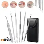 6Pcs/set Extractor Remover Whitehead Blackhead Kit Pimple Spot Comedone Tool