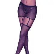 CalExotics Radiance 1-Piece Garter Skirt with Thigh High Stockings & Rhinestones