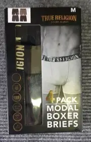True Religion Men's 4 Pack Luxe Touch Modal Stretch Boxer Briefs Size M Medium