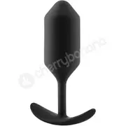 B-vibe Snug Plug 3 Black 5.1&quot; Silicone Weighted Wearable Butt Plug