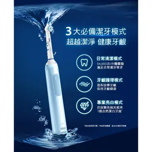 【Oral-B】德國百靈 PRO4 3D電動牙刷 貝加爾湖藍