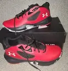 UNDER ARMOUR Unisex Size 12 Lockdown 6 Basketball Shoe UA Red Black NEW With Bo
