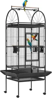 Advwin 176 Large Bird Cage Parrot Aviary Pet Stand-Alone Budgie Perch Wheels W/B