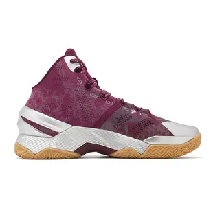 Under Armour 籃球鞋 Curry 2 Retro 酒紅 銀 UA 男鞋 高筒 ACS 3026052601