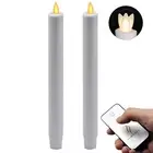 8" Luminara Flameless Taper/dinner Candle Moving Wick White Unscented Set of 2