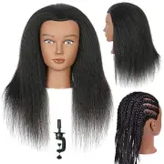 Mannequin Head with Human Hair Manikin Head 16 inch 100% Real Hair Doll D1-M16
