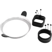 Jumbuck Omelet Egg Ring Set Silicone Handle Fried Pancakes Baking Kitchen Tools