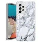 For Samsung Galaxy A23 5g A52 A53 TPU Case Cover+Glass(White Marble)