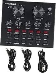 Kisangel 1 Set Professional Sound Mixer Board for Live Streaming Practical Sound Card with Reverb Compatible with Mobile Phones and Computers for Gamers and Content Creators