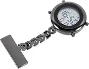 [VALICLUD] Nurse Table Nurses Digital Fob Watch Watches De Digital Pendant Electronic Watch Display Stop Watch Breast Nurse Portable Watch Black Mirror Material: Ordinary Glass Mirror