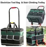 Heavy Duty Rolling Electrician Tool Bag & Stair Climbing Tool Trolley -