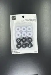 Dritz Class 15 Reusable Bobbins, Black & White 12 pieces