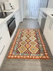 Hand Woven Afghan Wool Kilim, Size: 175 X 115 cm, Flat Woven Handmade Floor Rug