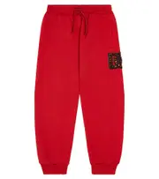 [Dolce & Gabbana Kids] Dolce & Gabbana Kids Logo embellished jersey sweatpants Y 14 red