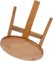 Bamboo Child Stool Stable Load‑Bearing Four Feet for Home Living Room Supplies (Small Round Bamboo Stool)