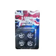DDA 1:24 Scale Chrome 5 Spoke Wheels W/Tyres HQ HJ XW XY Diecast Car Accessories