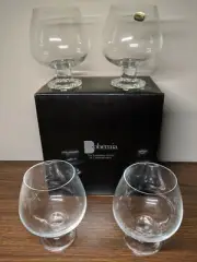 Bohemia of Czechoslovakia 4 piece Studio CRYSTAL Brandy 18oz Glasses in box