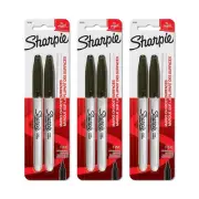 Sharpie Fine Point Permanent Markers, Black, 6-Pack