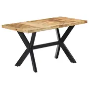 Dining Table 140x70x75 cm Solid Rough Mango Wood vidaXL