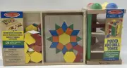 Melissa & Doug Deluxe PoundRoll Wooden Tower Toy With Block Puzzle New Sealed