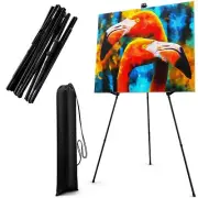 2 Pack Portable Art Easel 63" Black Metal Tripod Display Stand w/Bag Sign Poster