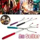 5x Telescoping BBQ Marshmallow Roasting Sticks barbecue Skewers Hot Dog Fork