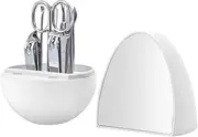 lskdnrufh Nail Clipper Set Nail Clippers Set of 8Pcs, Manicure, Pedicure Kit, Professional Grooming Kit, Personal Nail Care Tools with Egg Shaped Travel Case Manicure Set(White)