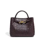 PhilaLife Woven Handbag For Women Retro French Bag Versatile Large Capacity Waterproof Twist Handbag Grape purple