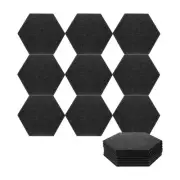 18pcs Acoustic Panels 10.2" x 11.8" Hexagon Self Adhesive Wall Panels, Black