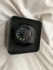 Custom Casio G-Shock GA-2100-1A1 Black & Rainbow Hour/Index Markers Mod From USA