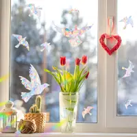 在飛比找Very buy優惠-鐳射炫彩小鳥玻璃窗戶家居美化窗貼自粘