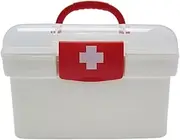 Medicine Organizer - Box For Medication | Medicine Lock Box | First Aidd Key Safe Organizer | Large Capacity | Locking Lid | Empty Carrying Case | Medication Storage Containers For Homes Cars Dorms