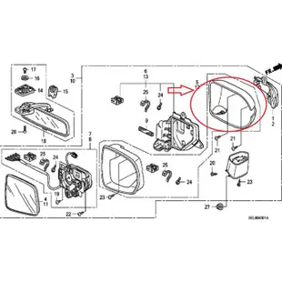 HONDA 本田 City IDSI VTEC 2006-2007 後視鏡罩蓋原裝