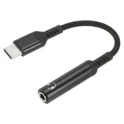 USB Type C to 3.5mm Headphone Jack Adapter USB C to Aux Audio Cord 5.3" Black