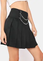 [Dangerfield] Punk Chain Pleated Skirt