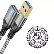 USB 3.0 Extension Cable 6.6FT + 1 pack,5Gbps Data Sync USB Extender