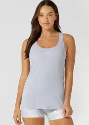 [Lorna Jane] Agility Mesh Active Tank Top in Blue, Size - Large L Beach House Blue