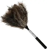 UKQRRTC Extendable Ostrich Feather Duster, Anti Static Reusable Cleaning Tool, Household Duster for Furniture High Place (Black)
