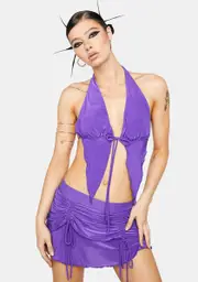Go All Night Ruched Skirt Set