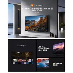 小米 Xiaomi A pro 55型 電視 4K GoogleTV 域智慧液晶顯示器 台灣公司貨 55吋