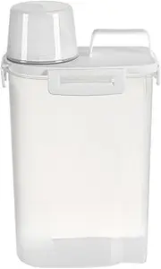 Pet Food Storage Containers,Rice Dispenser,Waterproof Feeding Storage Container With Measuring Cup - Large Ca 2.5L Grain Organizer