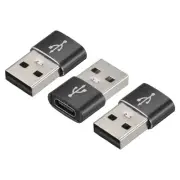 USB C Female to USB Male Adapter, Type C to USB Converter Black, 3pcs