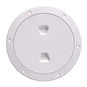 Beckson 6" Smooth Center Screw-Out Deck Plate - White