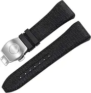 [VEVEL] For Franck Muller V45 Series 28mm Nylon Genuine Leather Silicone Watchband Black Blue Folding Buckle Watch Strap