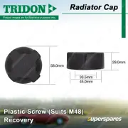 Tridon Recovery Radiator Cap Suits M48 for Porsche Boxster 986 2.5L 150kW 96-99 (for: Porsche)