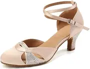 [VCIXXVCE] Women's Ballroom Dance Shoes Closed Toe Latin Waltz Salsa Dancing Shoes,Model YC-117