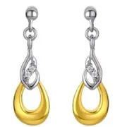 Peora 925 Sterling Silver Double Teardrop Earrings for Women, Hypoallergenic Fin