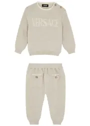 Versace Kids Logo-intarsia Cashmere Tracksuit - Beige - 6/9M (6 Months) 6/9M (6 months)